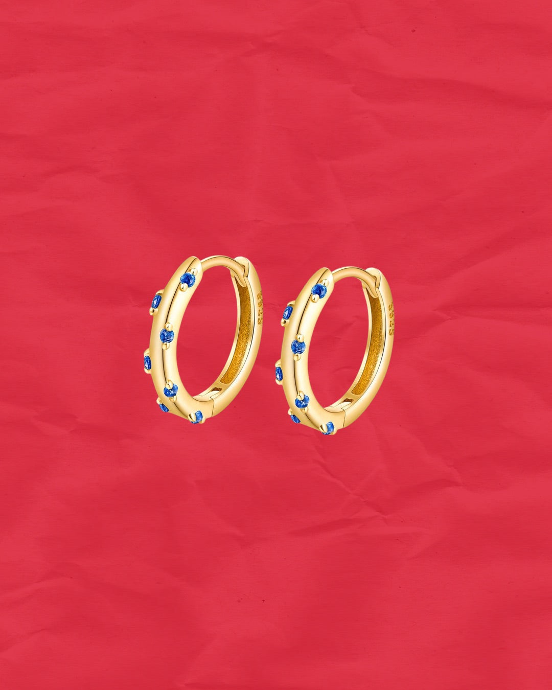 Argollas Doraditas Azulitas