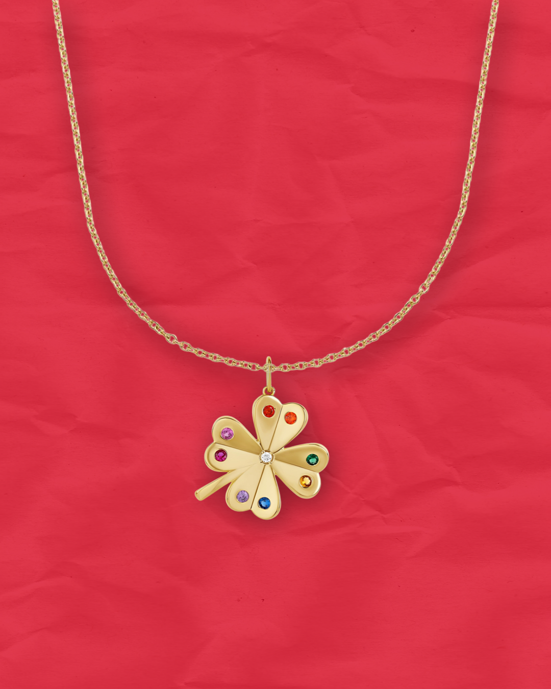 RAINBOW LUCKY CLOVER CHARM