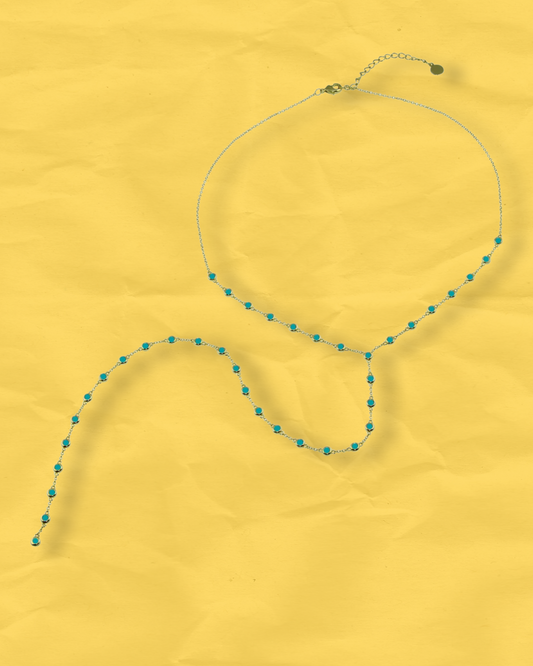 TURQUOISE BEZEL LARIAT