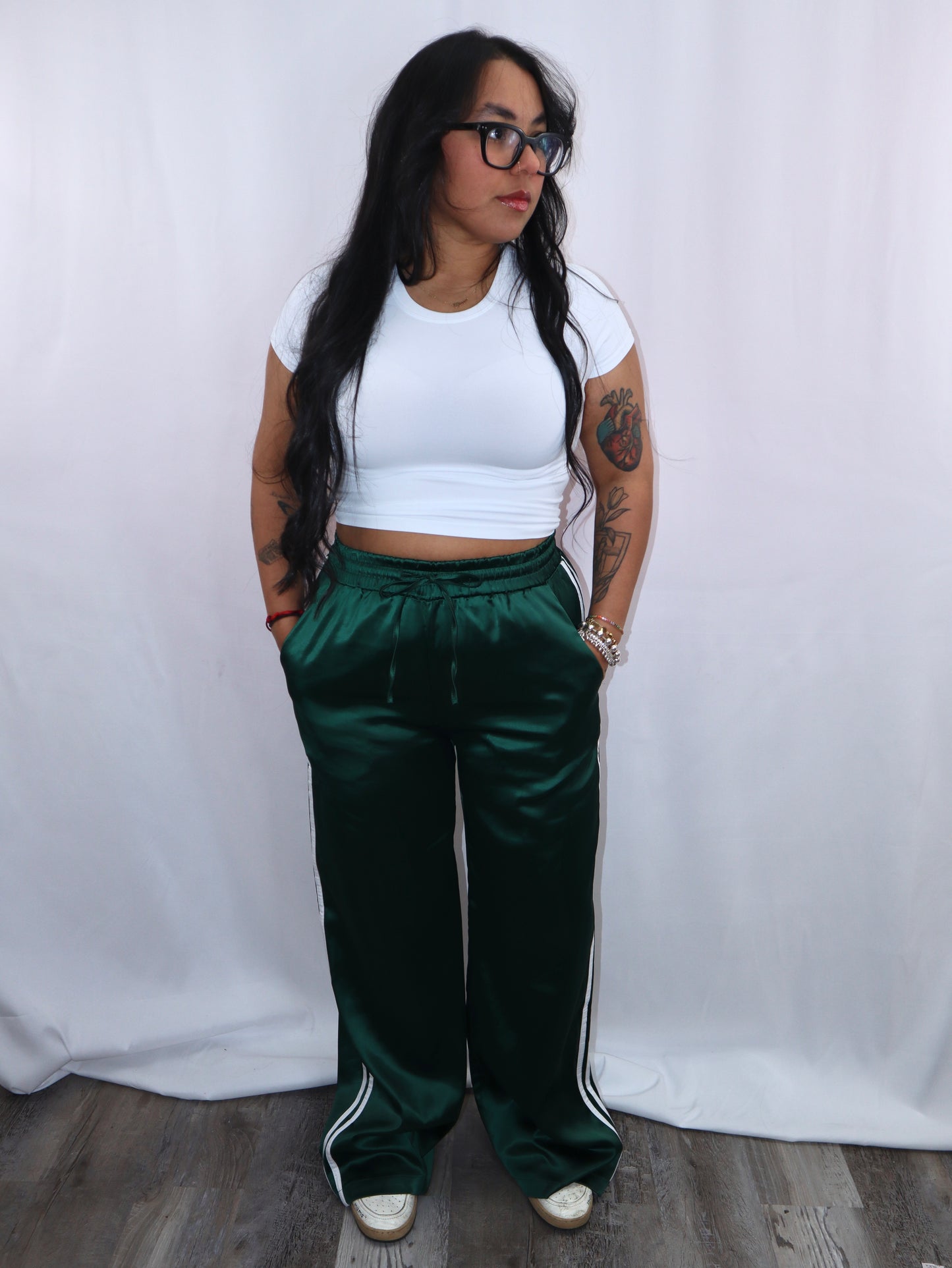 Satin Green Pants