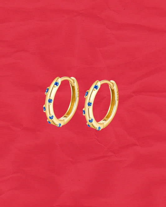 Argollas Doraditas Azulitas