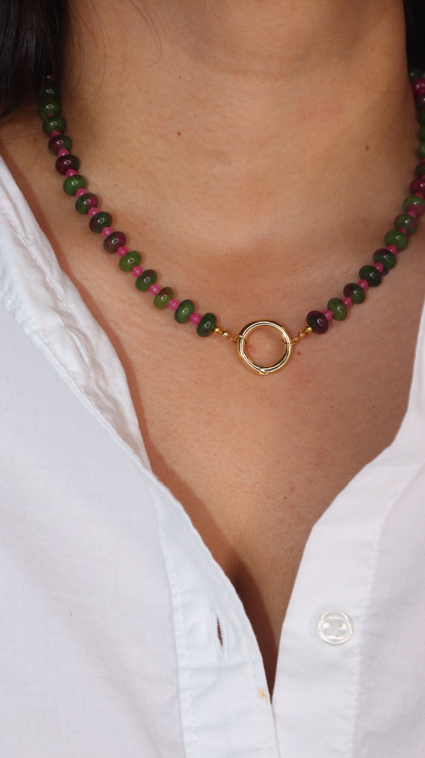 Strawberry Matcha Necklace