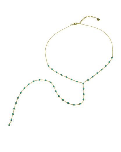 TURQUOISE BEZEL LARIAT