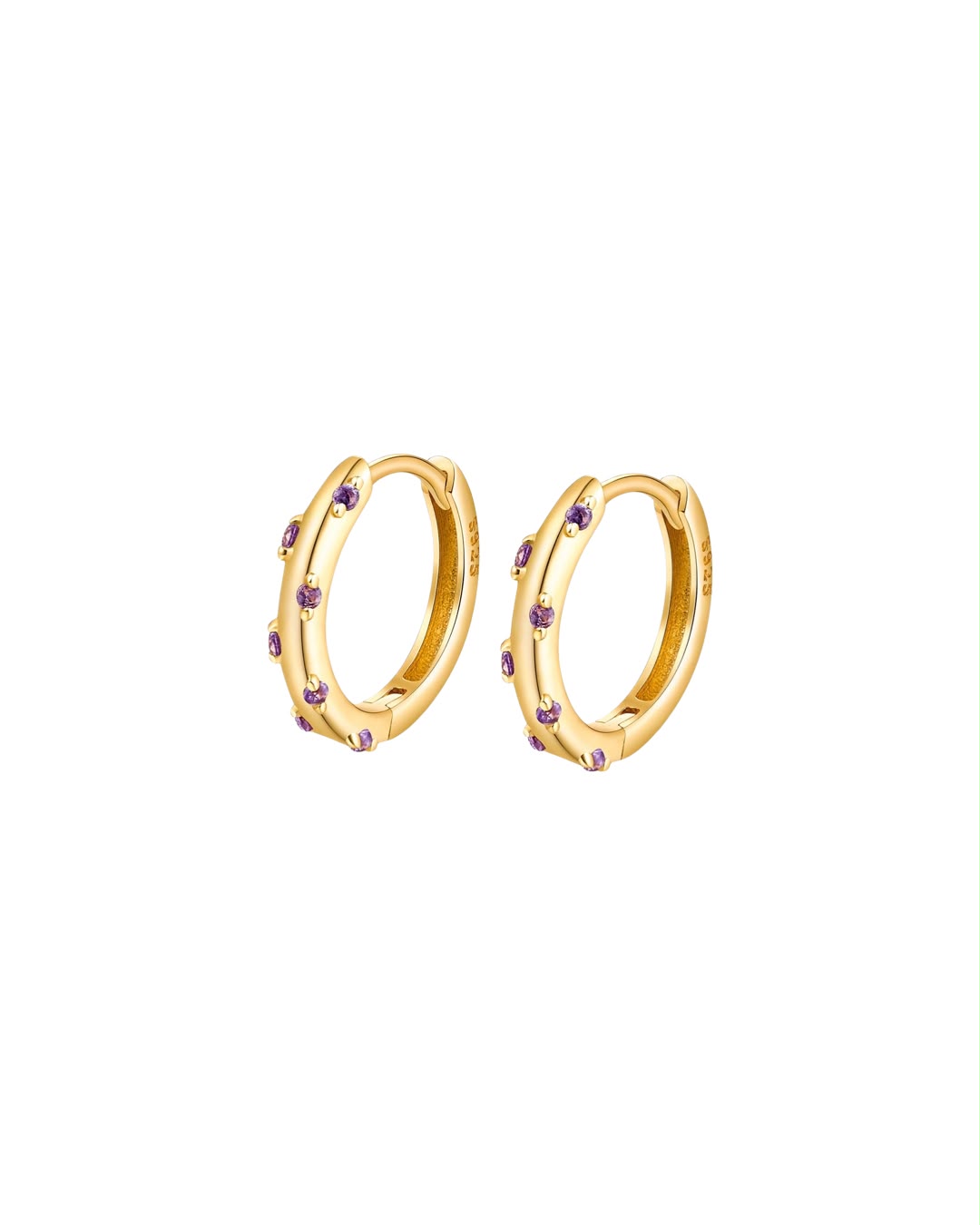 Argollas Doraditas Violetitas