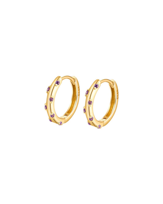 Argollas Doraditas Violetitas