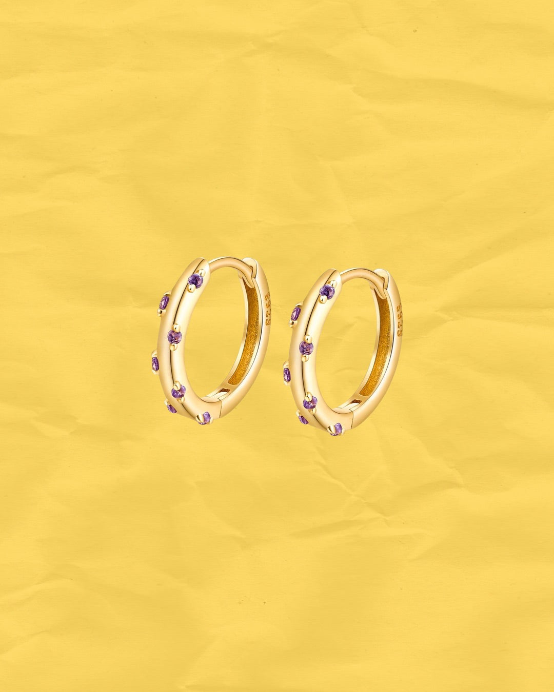 Argollas Doraditas Violetitas